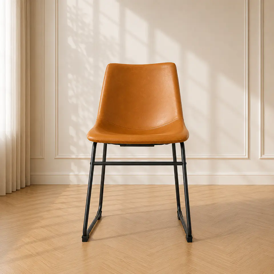 Silla Eames Eco Cuero Marrón 2