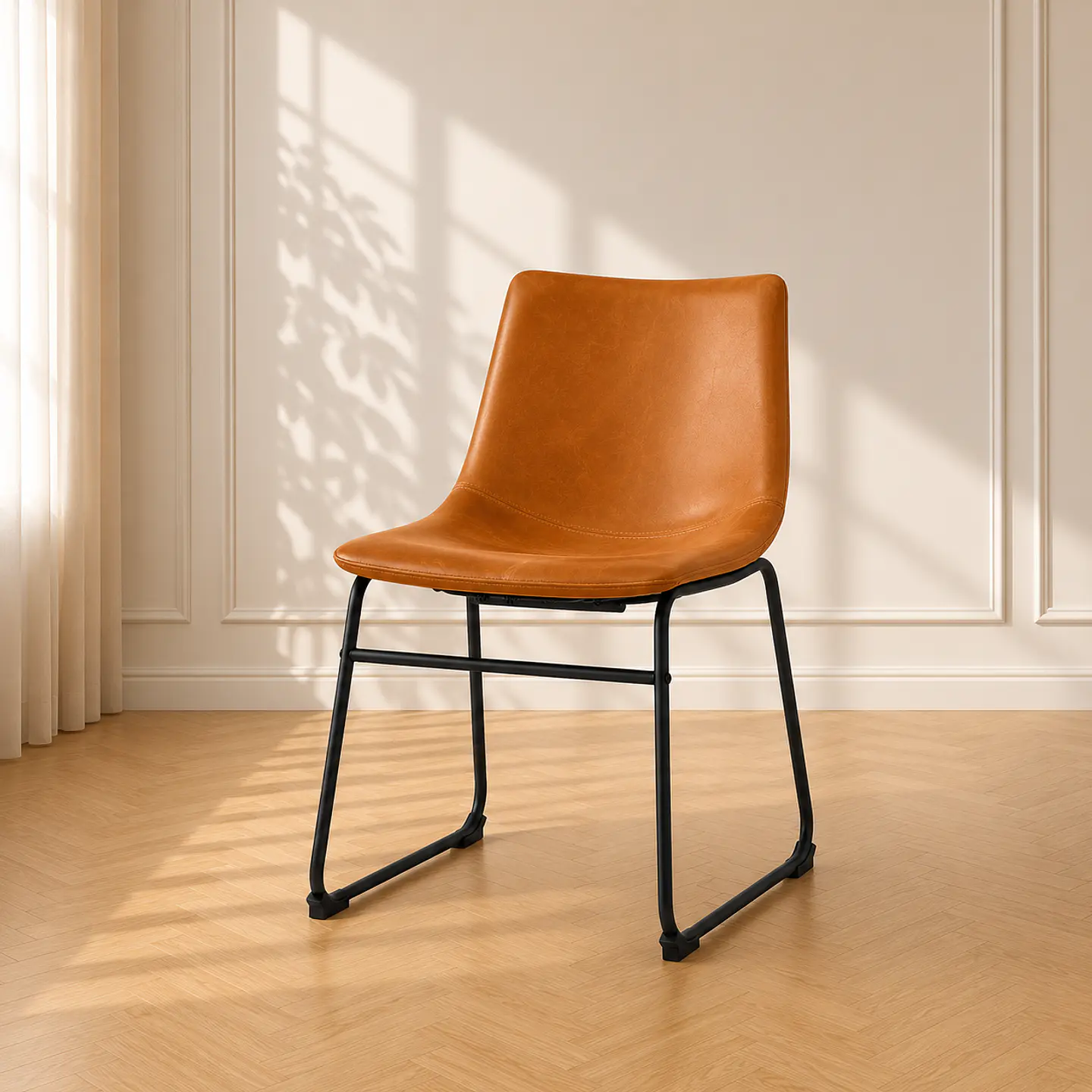 Silla Eames Eco Cuero Marrón 1