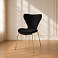 Silla Corazón Felpa Negro con Patas Gold - Miniatura 1