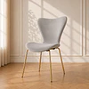 Silla Corazón Felpa Gris Gold Comedor Living Cafetería