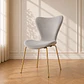 Silla Corazón Felpa Gris con Patas Gold - Miniatura 1