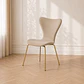 Silla Corazón Felpa Beige con Patas Gold Comedor Living Cafetería - Miniatura 1
