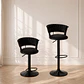 Pack 2 Taburete Bar Regulable Queen Terciopelo Negro - Miniatura 1