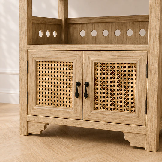 Mueble Auxiliar Siena Rattan Melamina Comedor Living Dormitorio tv