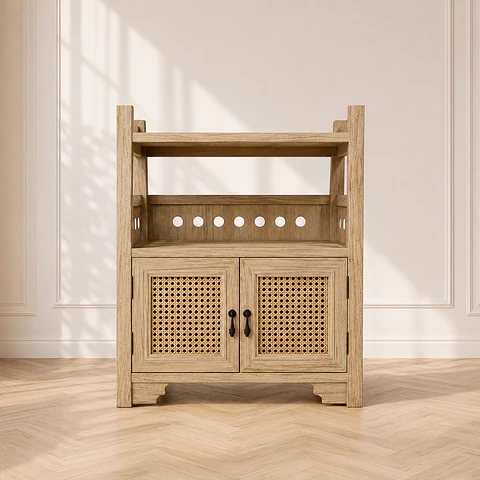 Mueble Auxiliar Siena Rattan Melamina Comedor Living Dormitorio tv
