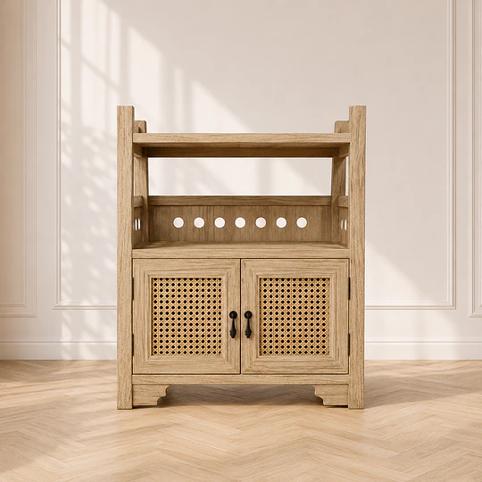 Mueble Auxiliar Siena Rattan Melamina Comedor Living Dormitorio tv