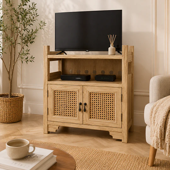 Mueble Auxiliar Siena Rattan Melamina Comedor Living Dormitorio tv