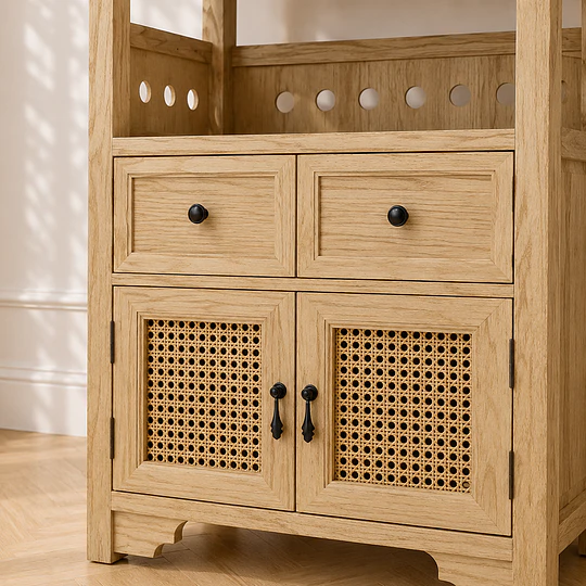 Organizador Gabinete Siena Rattan con Cajones