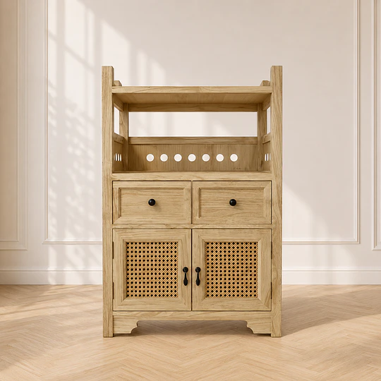 Organizador Gabinete Siena Rattan con Cajones