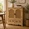 Gabinete Siena Rattan Melamina Comedor Living Dormitorio 74cm