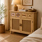 Gabinete Arrimo Siena Rattan 4 Cajones Melamina Comedor Living Dormitorio - Miniatura 2