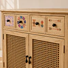 Gabinete Arrimo Siena Rattan 4 Cajones Melamina Comedor Living Dormitorio
