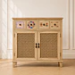 Gabinete Arrimo Siena Rattan 4 Cajones Melamina Comedor Living Dormitorio - Miniatura 1