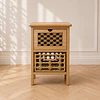 Velador Siena Rattan MDF con cesta para Dormitorio Living 