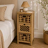 Velador Alto Siena Rattan 3 Niveles MDF Dormitorio Living oficina
