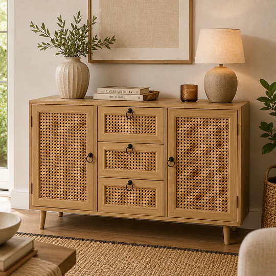 Aparador Buffet Siena Rattan Melamina Comedor Living Recepción