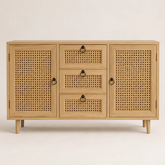 Aparador Buffet Siena Rattan Melamina Comedor Living Recepción