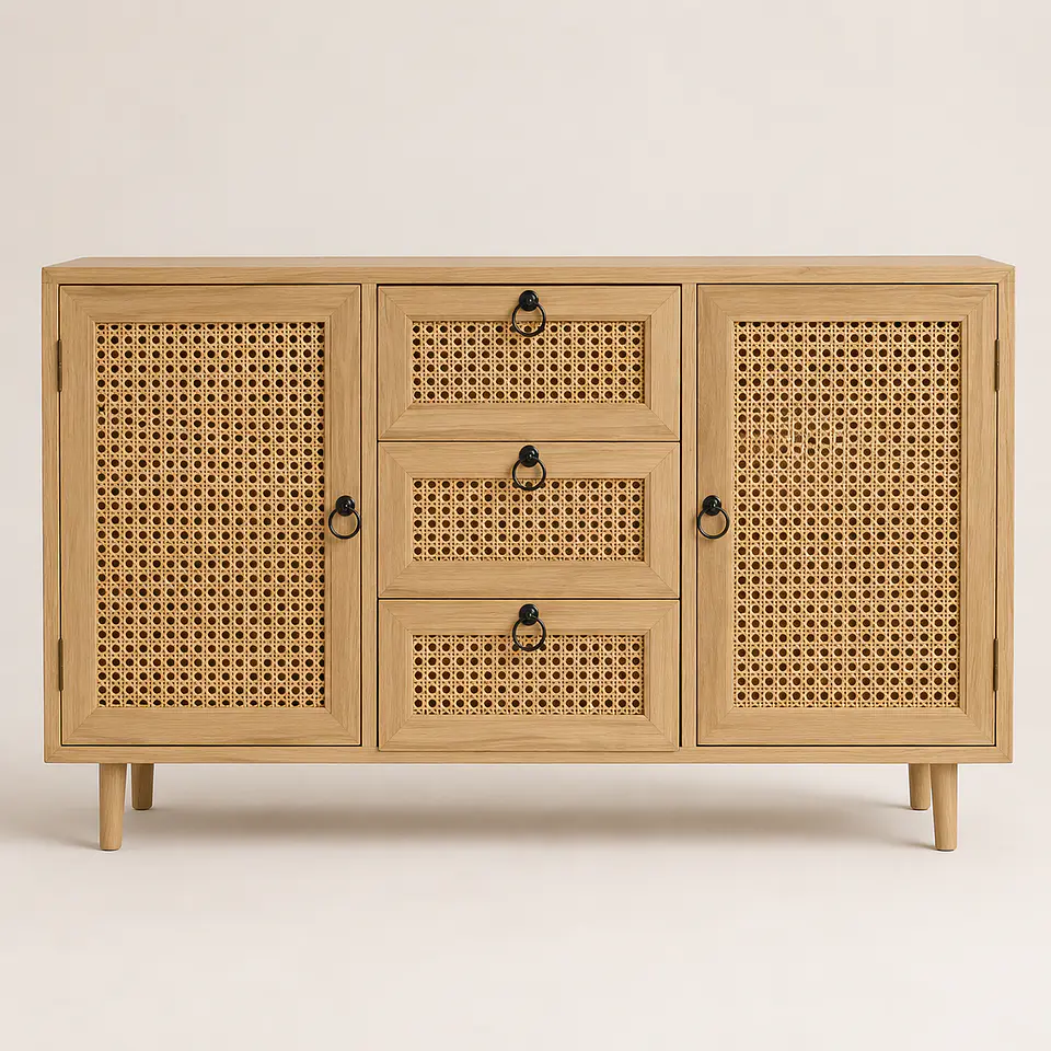 Aparador Buffet Siena Rattan Melamina Comedor Living Recepción 4