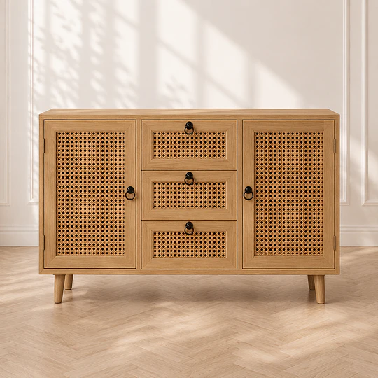 Aparador Buffet Siena Rattan Melamina Comedor Living Recepción