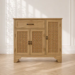 Aparador Buffet Alto Siena Rattan Melamina Comedor Living Recepción