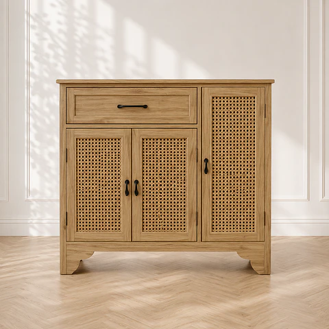 Aparador Buffet Alto Siena Rattan Melamina Comedor Living Recepción