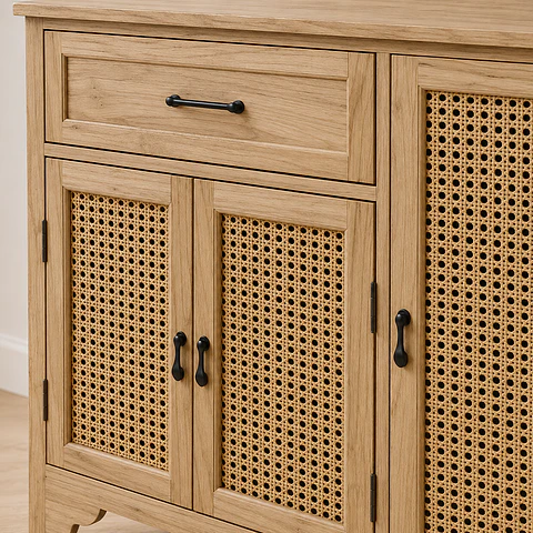 Aparador Buffet Alto Siena Rattan Melamina Comedor Living Recepción
