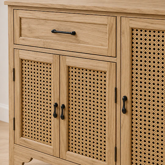 Aparador Buffet Alto Siena Rattan Melamina Comedor Living Recepción