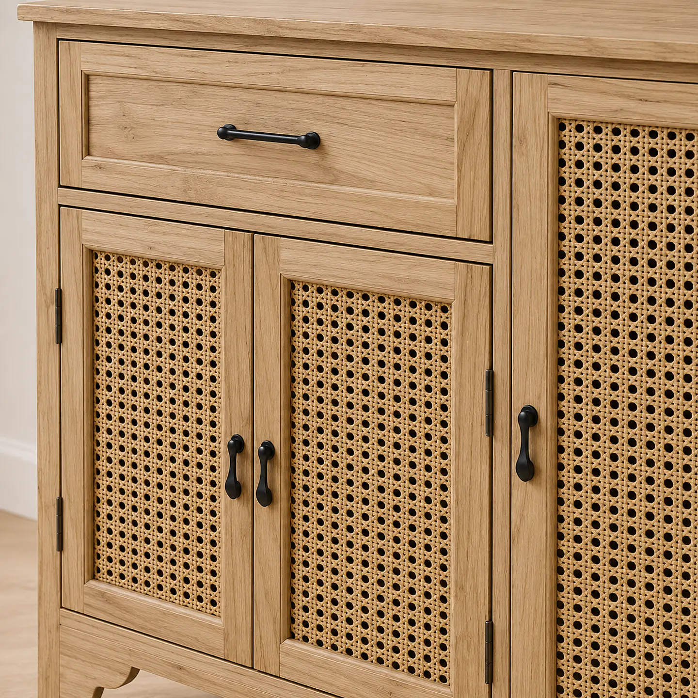 Aparador Buffet Alto Siena Rattan Melamina Comedor Living Recepción 2
