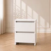 Velador Doble Cajón MDF Blanco Dormitorio Living
