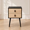 Velador Amber Black dos Cajones MDF Dormitorio Living
