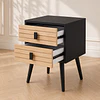 Velador Amber Black dos Cajones MDF Dormitorio Living