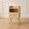 Velador Mesh Rattan MDF un cajon Dormitorio 