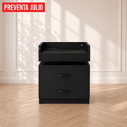 Velador Pixel Negro MDF Dormitorio Living