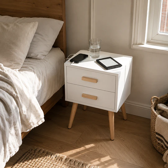 Velador Eames Blanco MDF Dormitorio Living