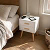 Velador Eames Blanco MDF Dormitorio Living