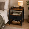 Velador Blackwood Industrial MDF Metal Dormitorio Living