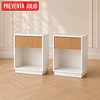 Set 2 Veladores Forli MDF Blanco Dormitorio Living