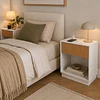 Set 2 Veladores Forli MDF Blanco Dormitorio Living