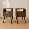Set 2 Velador Auxiliar Teramo MDF Marrón Dormitorio Living