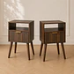 Set 2 Velador Auxiliar Teramo MDF Marrón Dormitorio Living - Miniatura 1