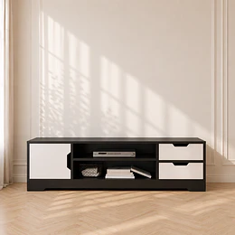Rack Buffet Blanco Negro Living Comedor TV Decoración