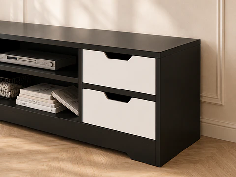 Rack Buffet Blanco Negro Living Comedor TV Decoración