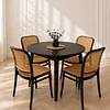 Comedor Mesa Vema Redondo Madera Black + 4 sillas lombardia polipropileno