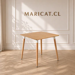Mesa Cuadrada Eames Wood 80x80 comedor cafeteria restaurant