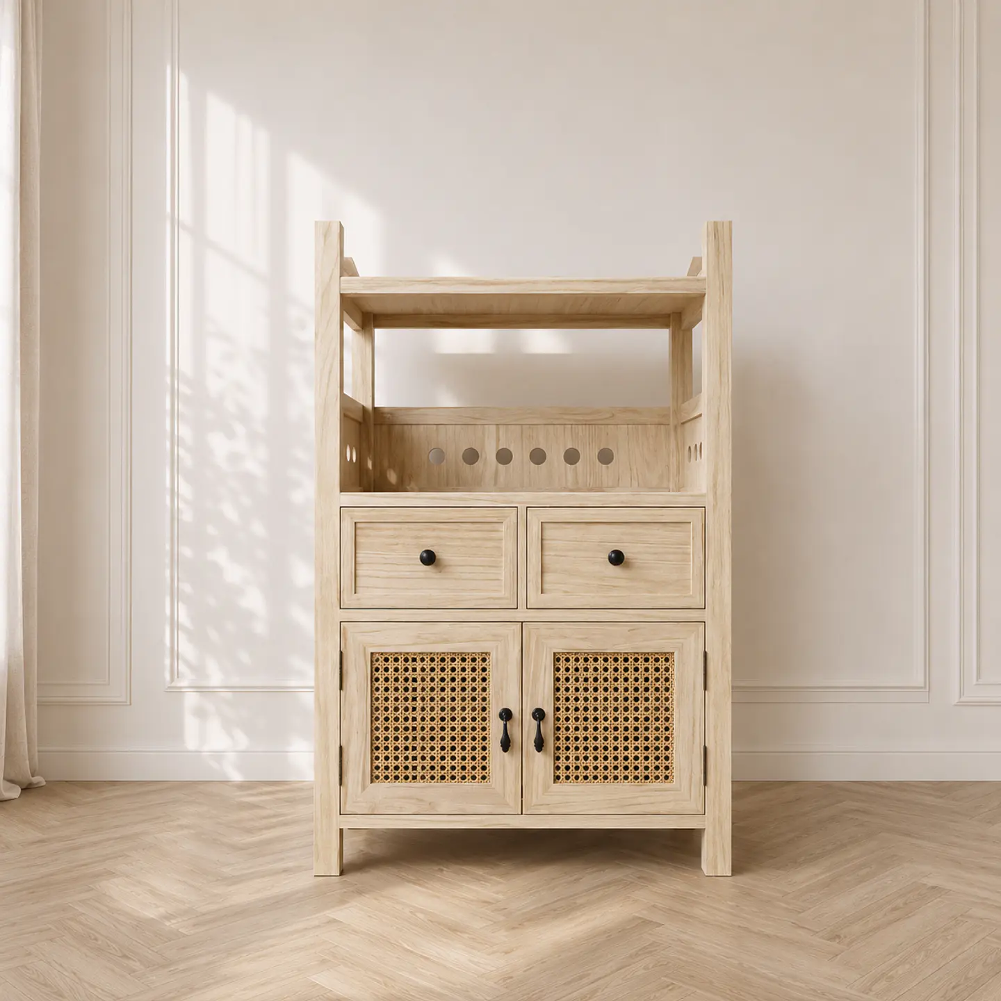 Organizador Gabinete Siena Rattan con Cajones 1
