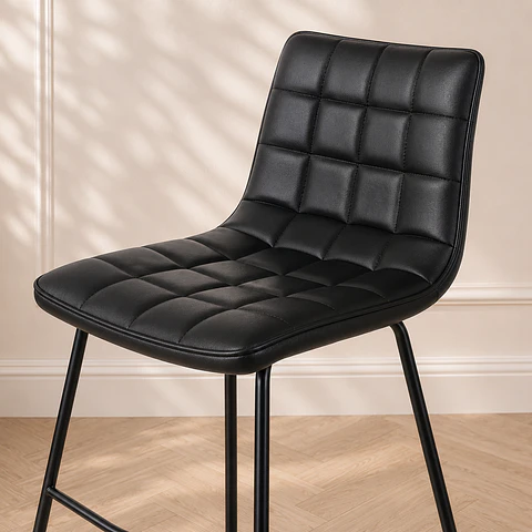Taburete Bar Milano Eco Cuero Negro Black- Cocina