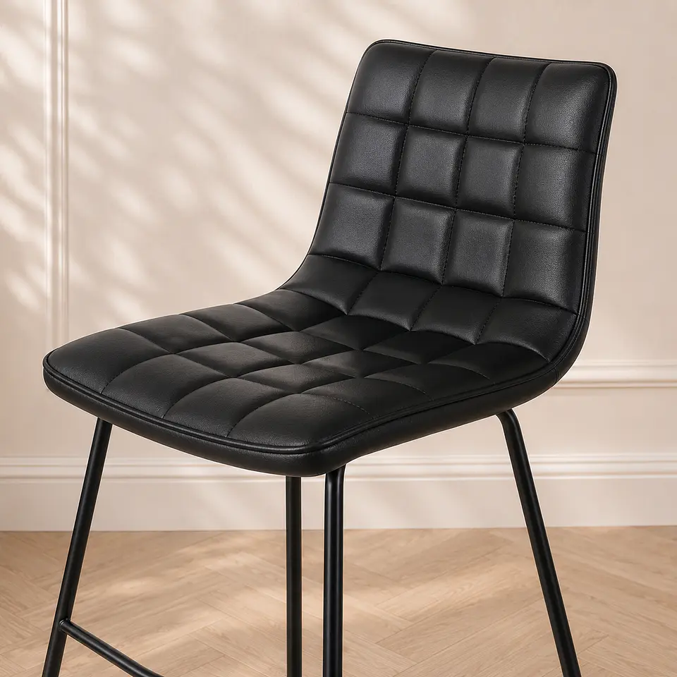 Taburete Bar Milano Eco Cuero Negro Black- Cocina restaurant 2
