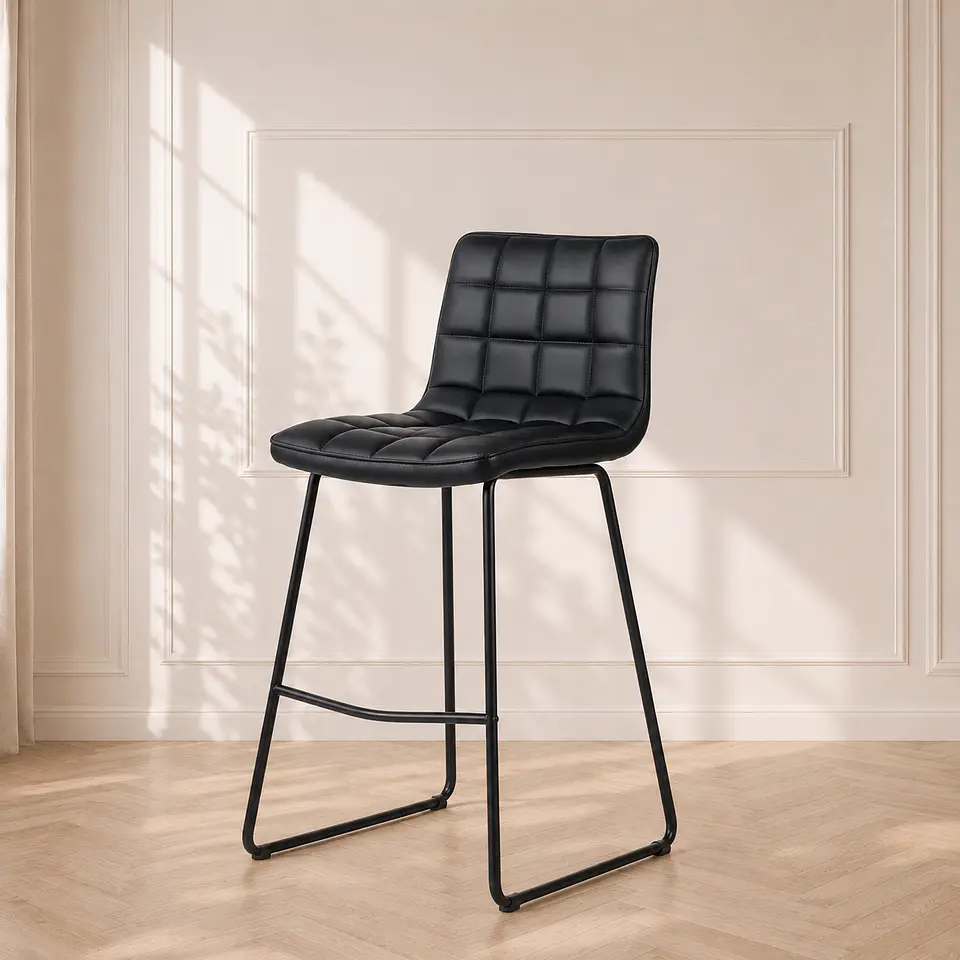Taburete Bar Milano Eco Cuero Negro Black- Cocina restaurant 1