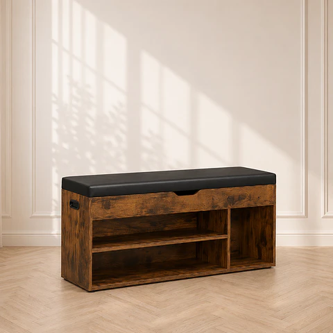Banqueta Zapatero Gilard MDF Melamina Asiento Baúl -Recibidor Dormitorio multiuso