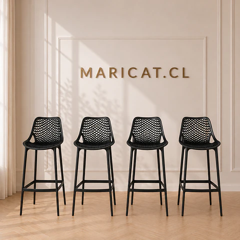 Pack 4 Taburetes Bar Stool Berlin Apilables de polipropileno- Cocina restaurant terraza